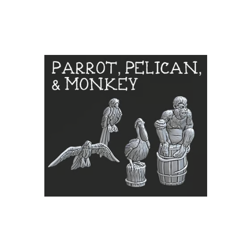 Parrot, Pelican & Monkey