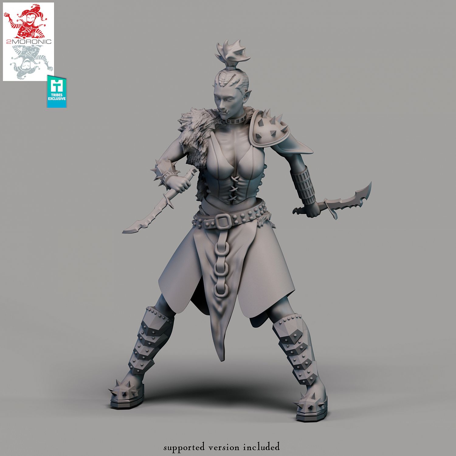 3D Printable Avatar of Bahamut – the Young Monk Grandmaster of Flowers -  32mm and 75mm scale by 2moronic miniatures