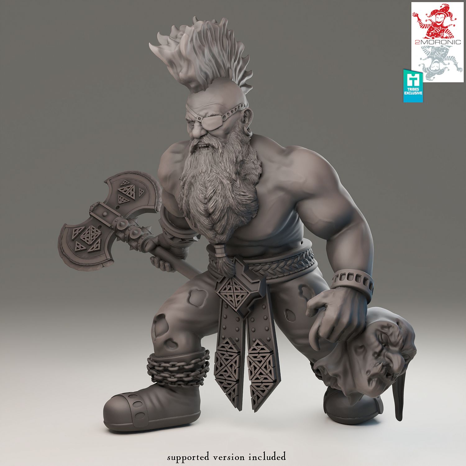 3D Printable Avatar of Bahamut – the Young Monk Grandmaster of Flowers -  32mm and 75mm scale by 2moronic miniatures