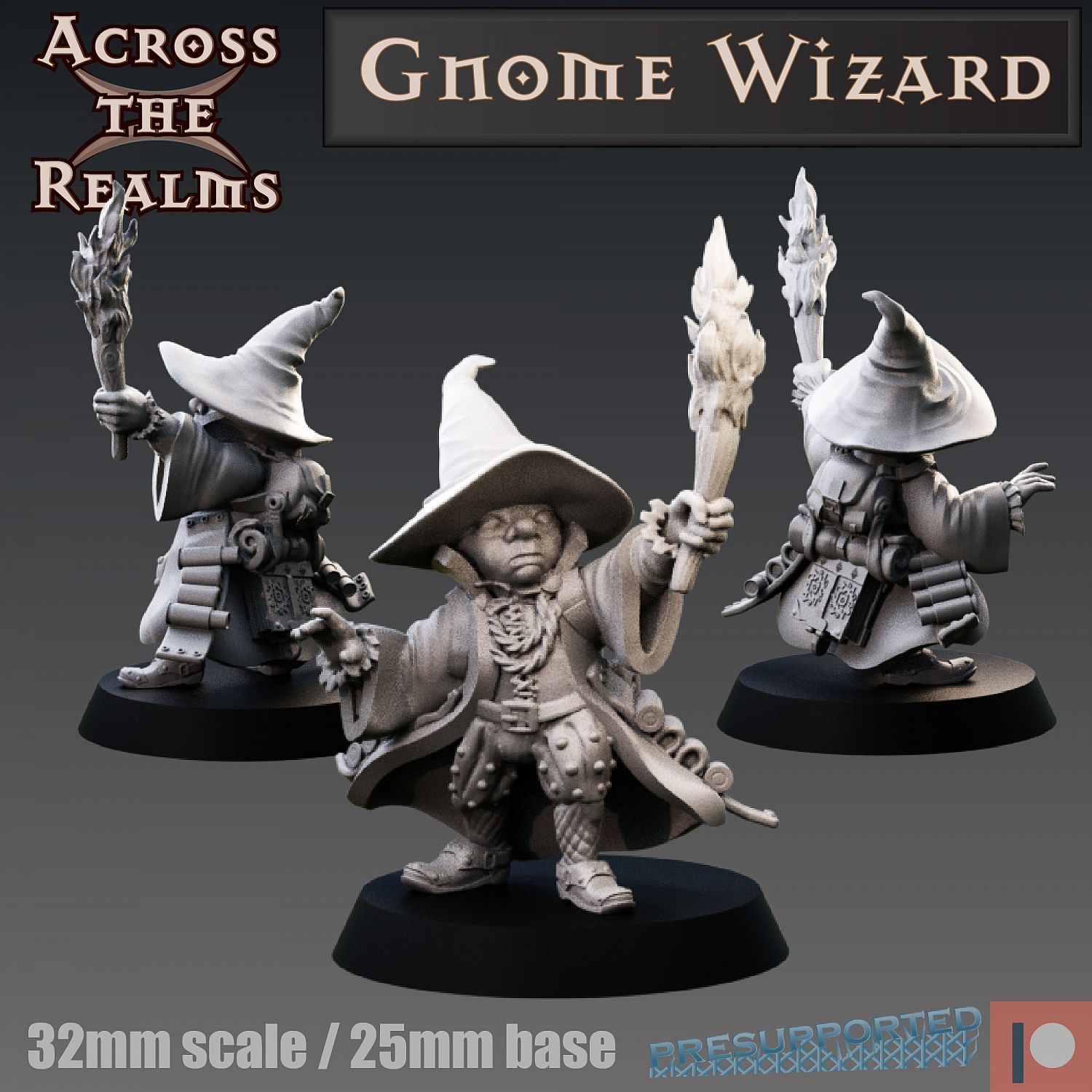 Gnome Wizard. Gnome Wizard male Miniatures. Kind Wizard.