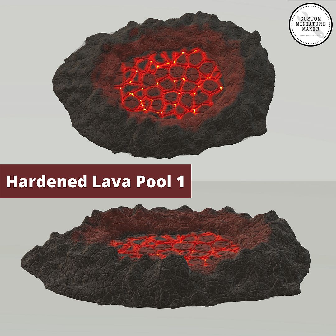 1 socle ovale Molten lava 165x110 aimanté — Fantasy Workshop 3D