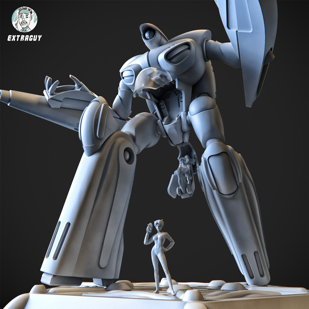 Curvy Robot 75mm + Princess Pilot | Miniset.net - Для коллекционеров  миниатюр