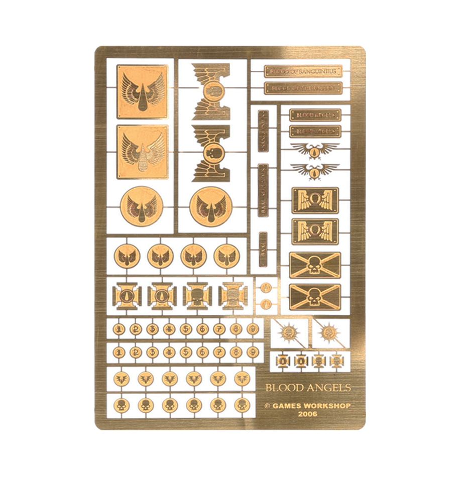 Etched Brass Blood Angels Symbols   - Miniatures Collectors  Guide