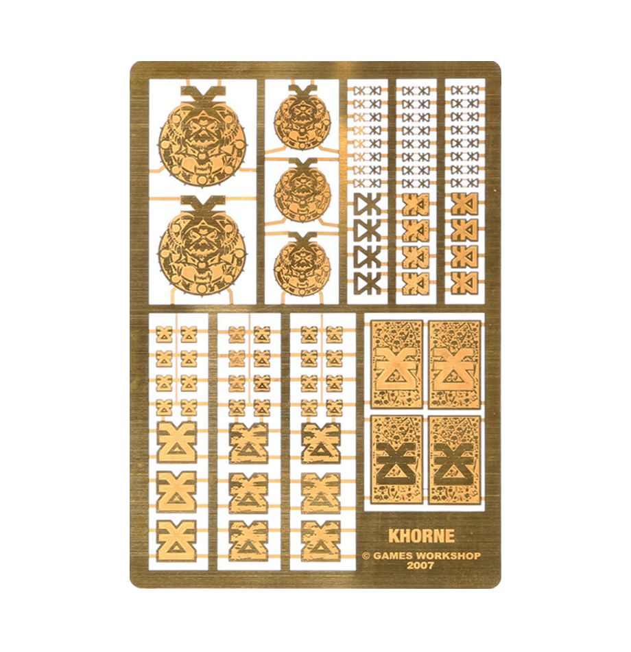 Etched Brass Khorne Symbols   - Miniatures Collectors Guide