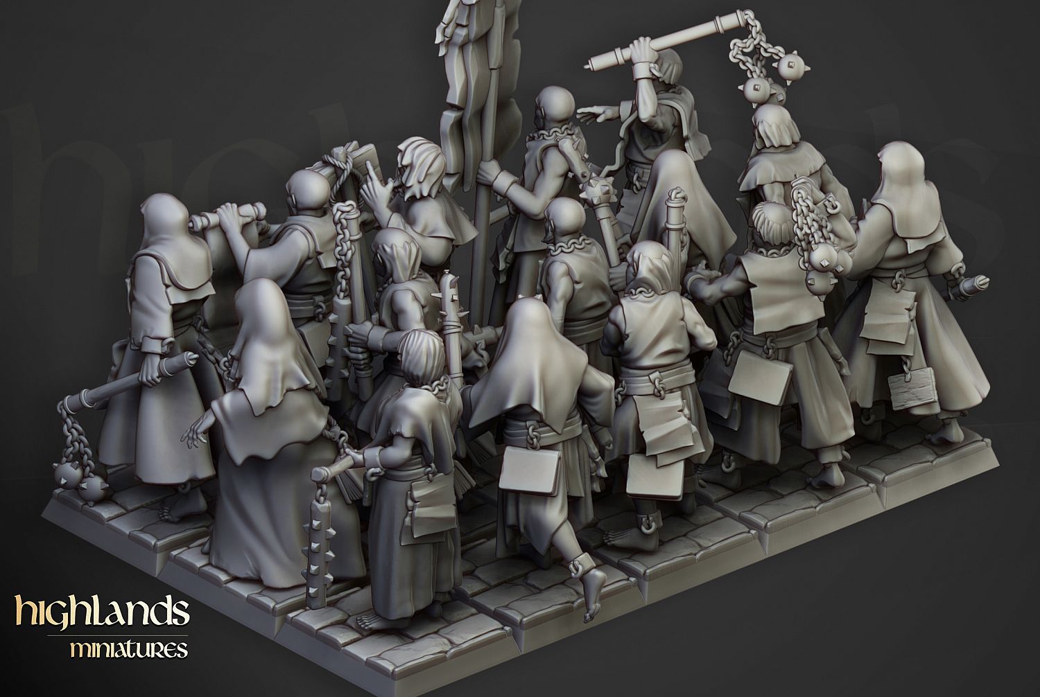 3D Printable Fanatical Zealots - Highlands Miniatures by Highlands