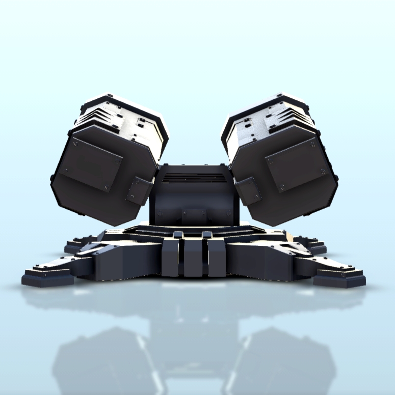 Double missile launcher turret 3 (+ supported version) - MechWarrior Scifi  Science fiction SF 40k