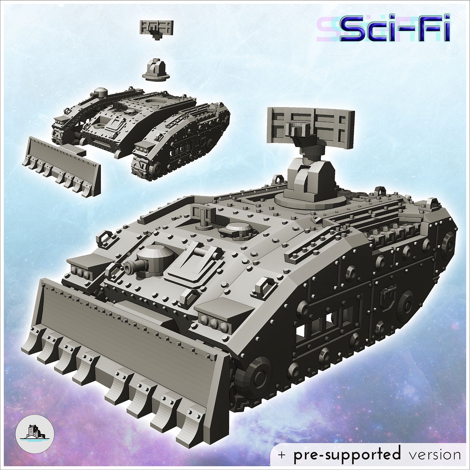 Imperial Raptor Tank With Front Blade (Radar Version) (32) - Future Sci-Fi  Sf Post Apocalyptic Tabletop Scifi Wargaming Planetary Exploration Rpg  Terrain | Miniset.net - Для коллекционеров миниатюр