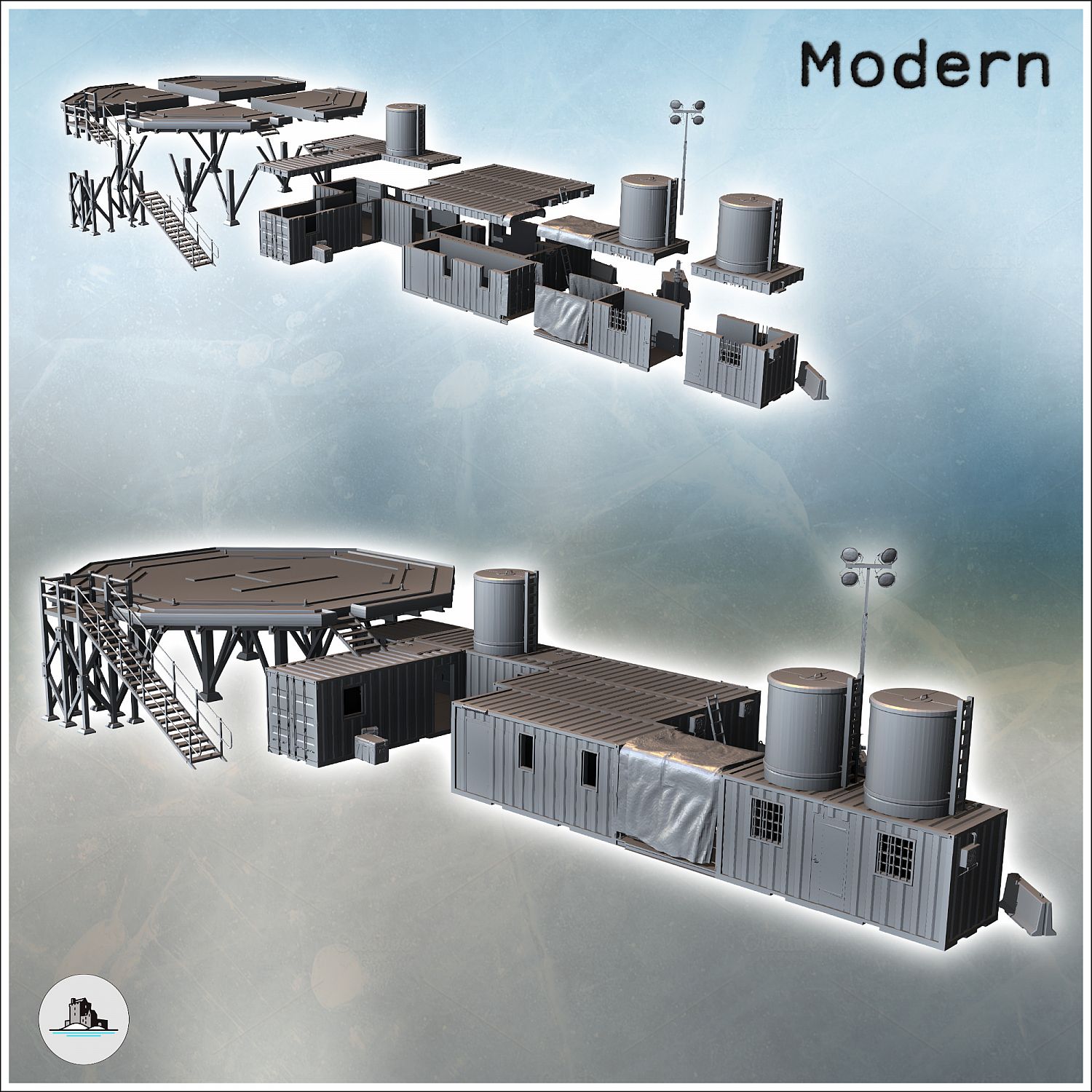 Modern Fortified Base Pack No. 2 - Cold Era Modern Warfare Conflict World  War 3 Rpg Post-Apo Ww3 Wwiii | Miniset.net - Для коллекционеров миниатюр