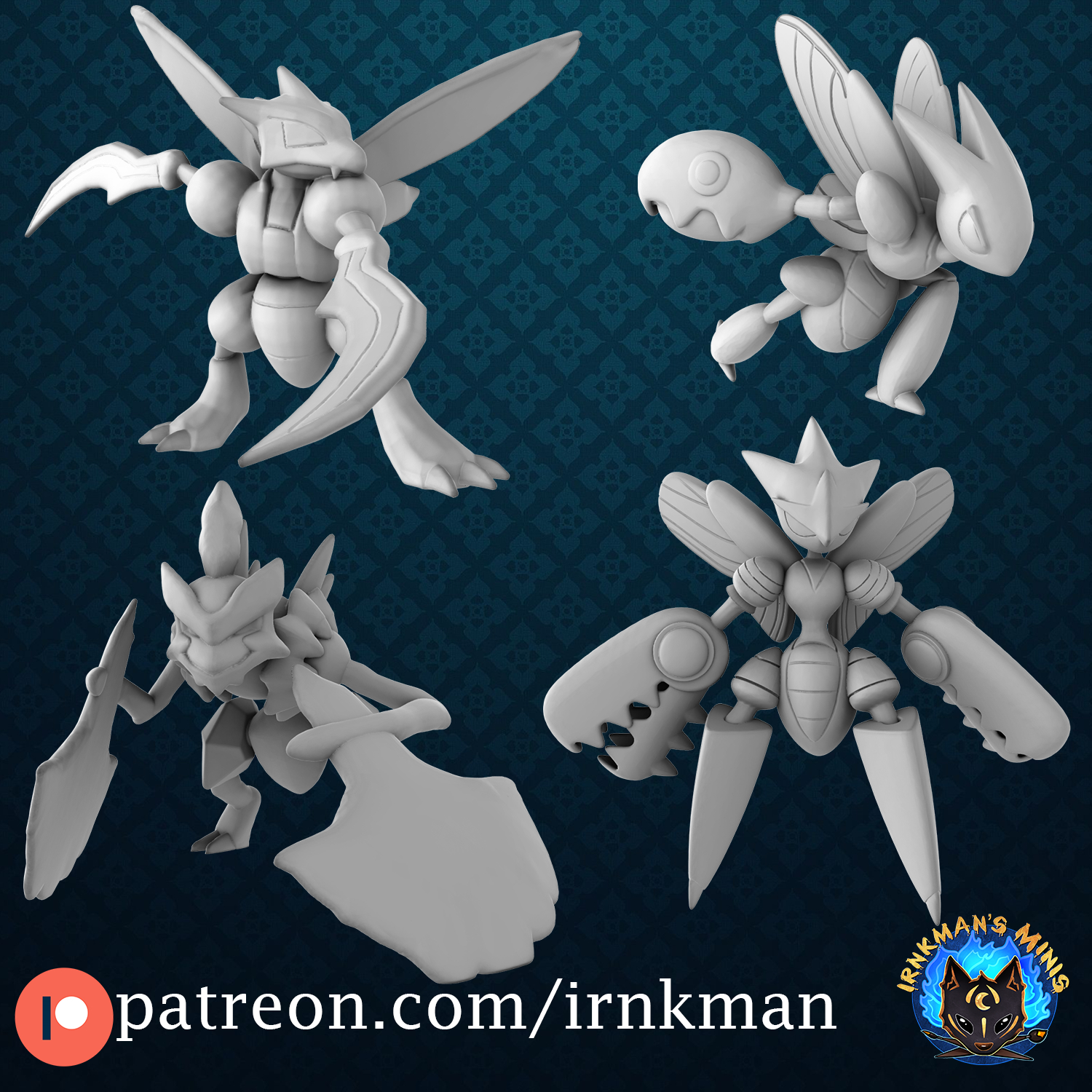 3D Printable Armored Mewtwo (Pokemon 35mm True Scale Series) [PKMN Go] by  Irnkman