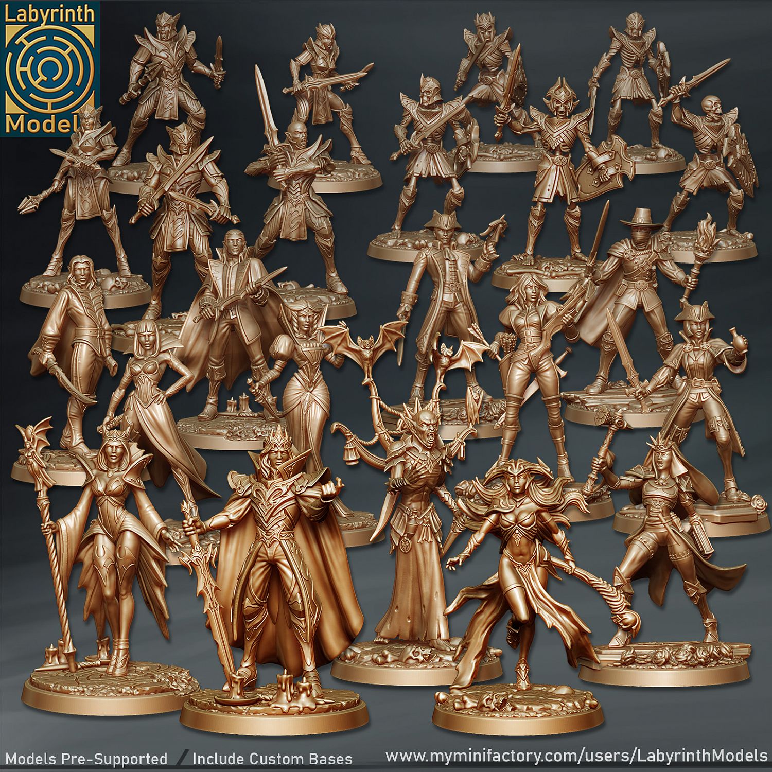 3D Printable Witches Coven - 32mm scale by Labyrinth Models