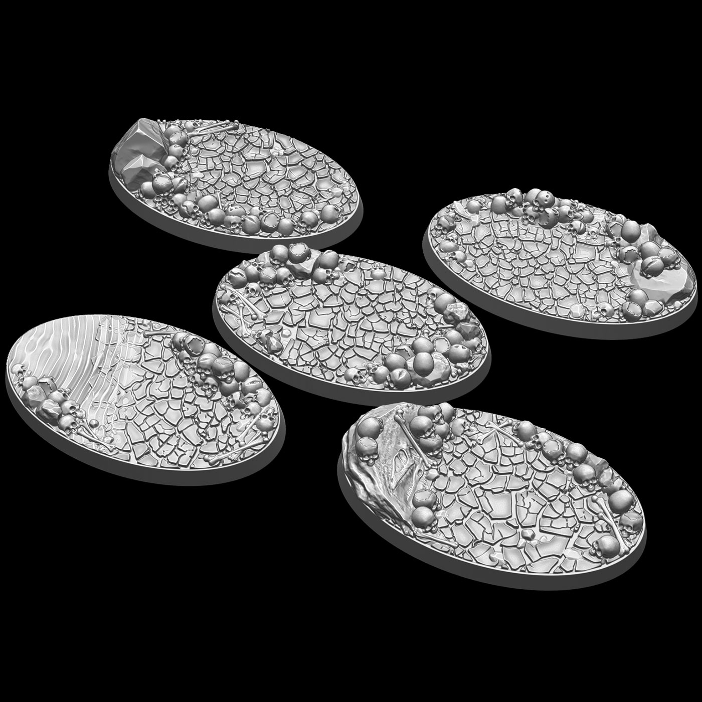 Legendgames 60X35mm Skull Bases X 5