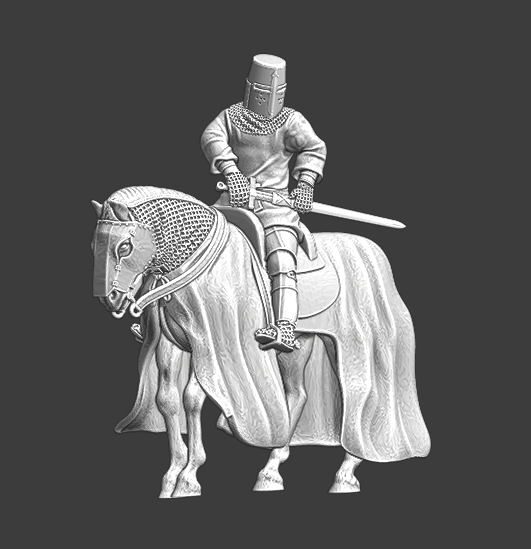 medieval knight drawing with sword