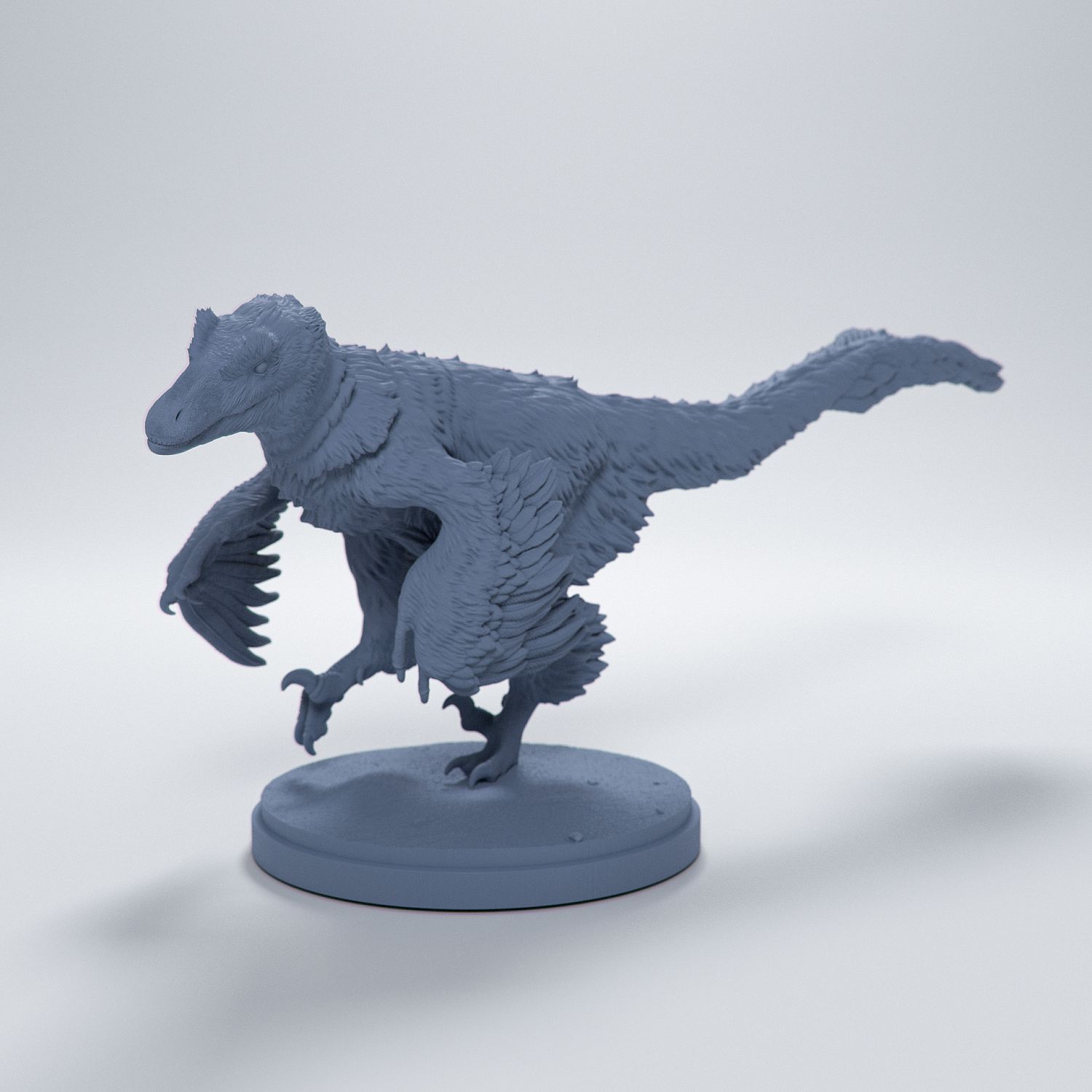 3D Printable Tarbosaurus running 1-35 scale pre-supported dinosaur by Dino  and Dog