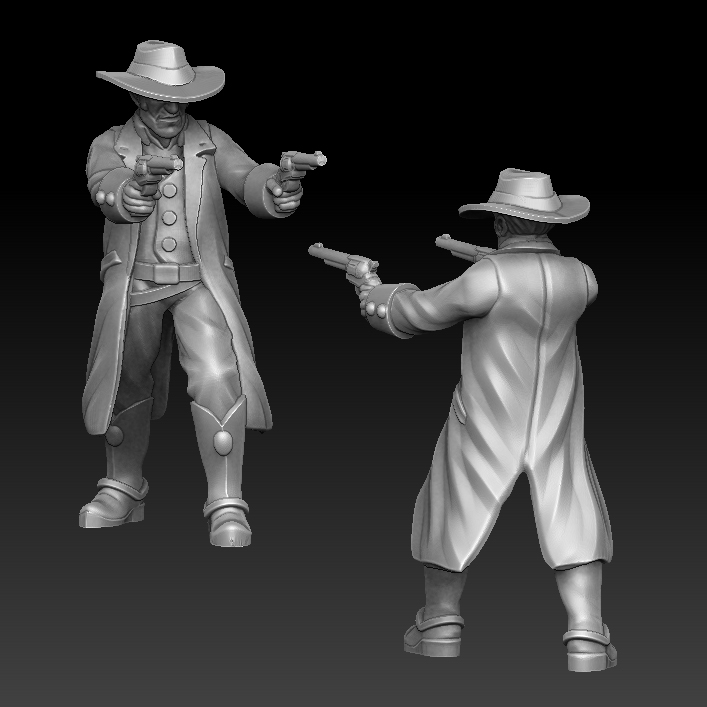 Wild West Cowboy Gunslinger Shoots Dual Guns | Miniset.net - Miniatures ...