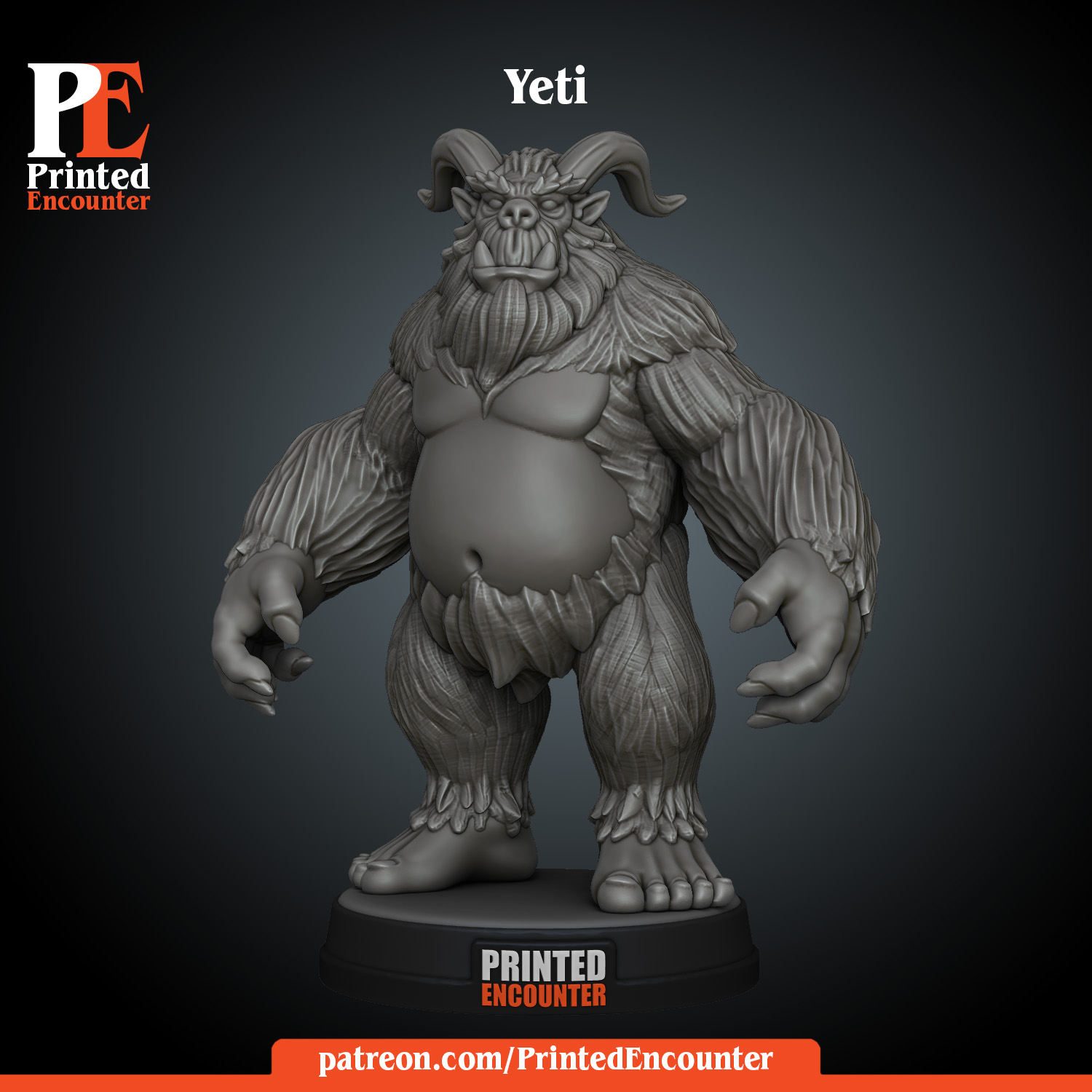 3D Printable Yeti - Tabletop Miniature (Pre-Supported) by Yasashii