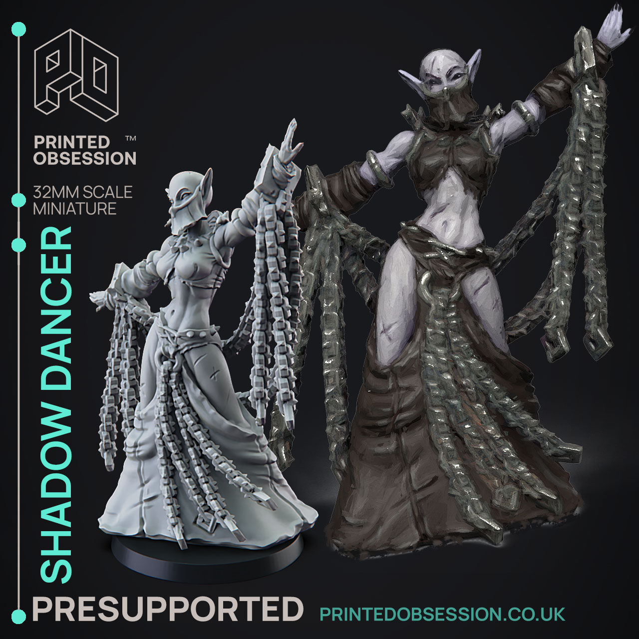 Shadow Dancer - Drow Elf - 32mm Scale | Miniset.net - Для коллекционеров  миниатюр