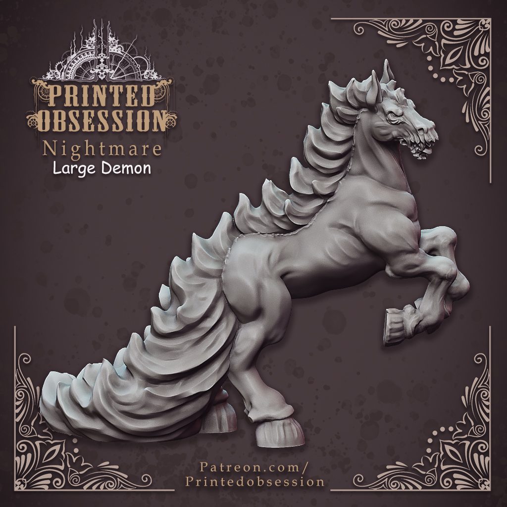 Nightmare - Large Demon Horse - Hell Hath No Fury - 32mm Scale