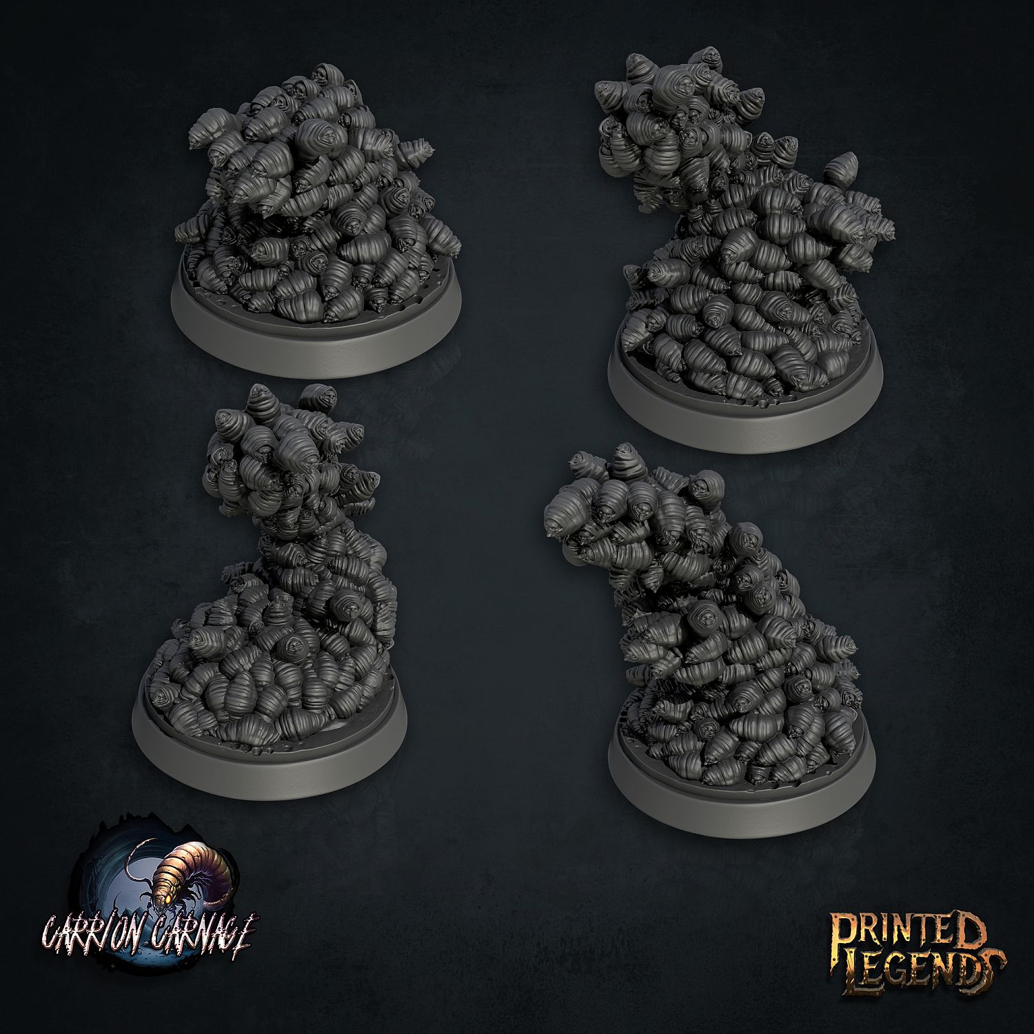 Maggot Carrion Swarms X4 (25mm Bases) | Miniset.net - Для коллекционеров  миниатюр