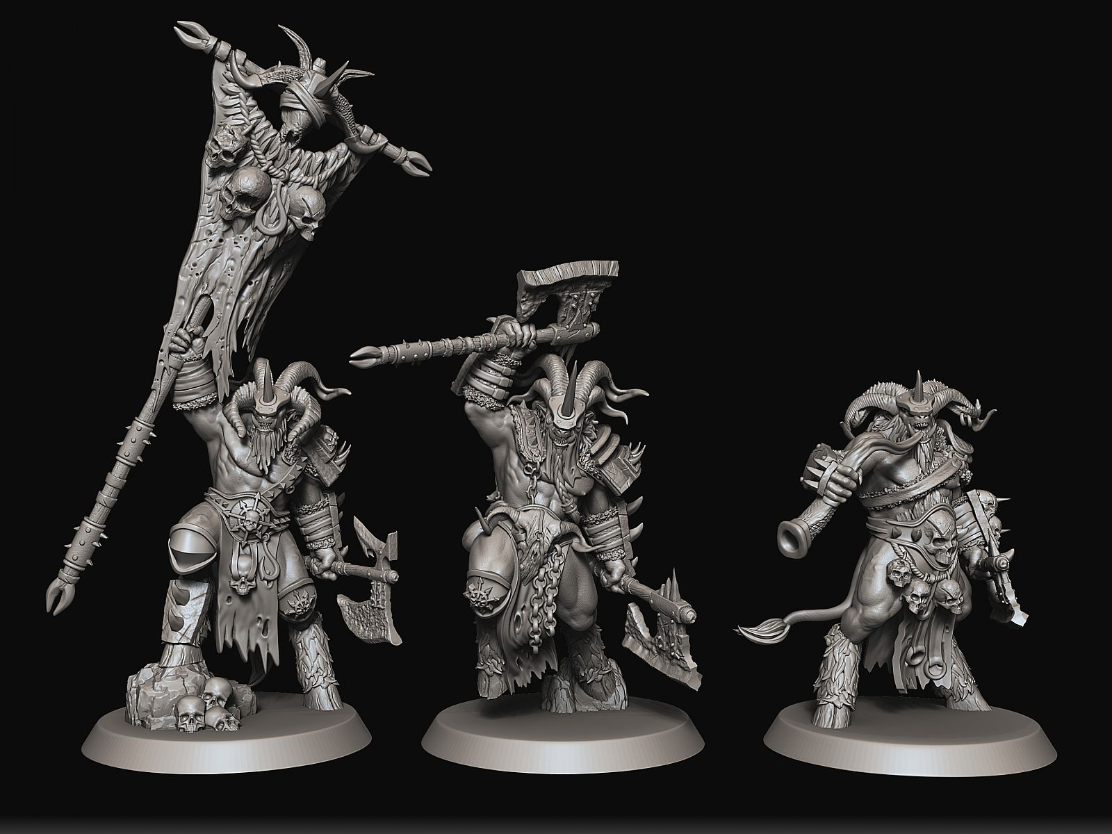 Beastmen Wildhorns Command Group | Miniset.net - Miniatures Collectors ...