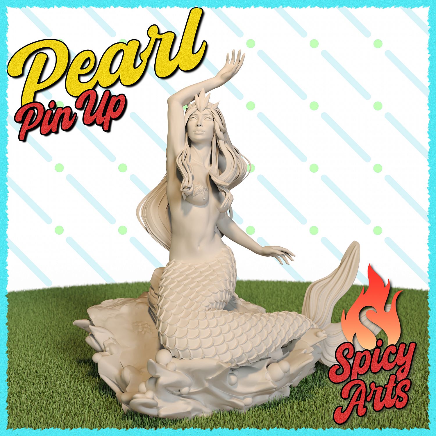 Pearl - (Sfw) Mermaid Pose 1 Starfish Bra   - Miniatures  Collectors Guide