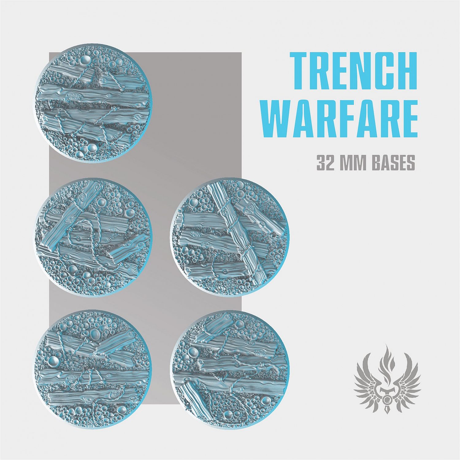 Trench warfare bases 32 mm STL | Miniset.net - Для коллекционеров миниатюр