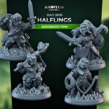 Arbiter Miniatures July 2025 Halflings Advanced Fdm