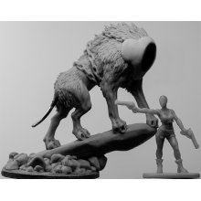 Here's another look at the unfinished sculpt of Fenrir, with a human figure in a similar scale to our Vikings for a size comparison. This will be truly a glorious beast!