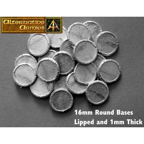 LBA8 16mm Round Lipped Thin Bases - Buy More and Save More (20 to 500 bases)