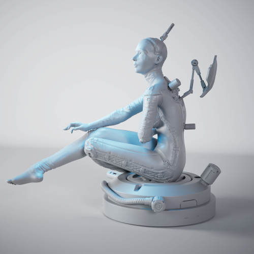 Cyberpunk Clair Statue 3D Model Design