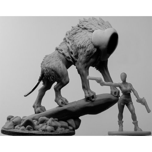 Here's another look at the unfinished sculpt of Fenrir, with a human figure in a similar scale to our Vikings for a size comparison. This will be truly a glorious beast!