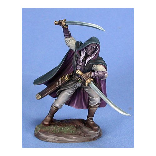 Male Dark Elf Warrior - Dual Wield   - Miniatures Collectors  Guide