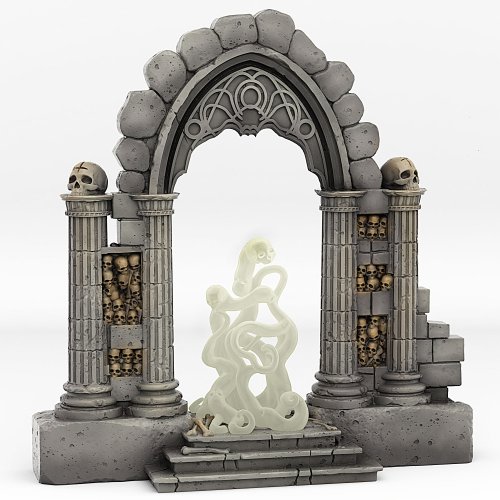 Catacomb Portal With Its Ghost Skulls Effect