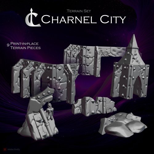 Charnel City  -  Terrain Set  -  Print-In-Place