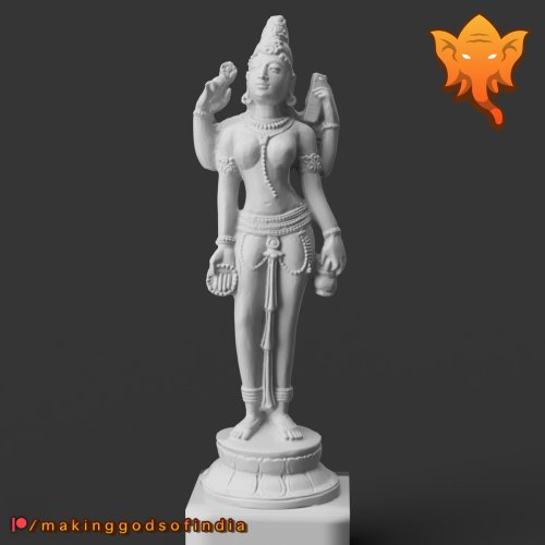 Devi Holding A Water Pot & Book