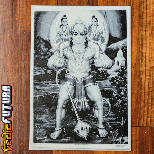 Hanuman Carrying Ram & Lakshman In Battle [ Filament Painting