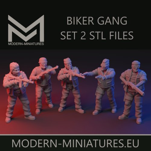 Biker Gang Miniatures Set 2 Of 2 28mm