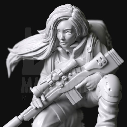 Strife Series 01A - Cute Post-Apocalyptic Stalker Girl With Sniper Rifle