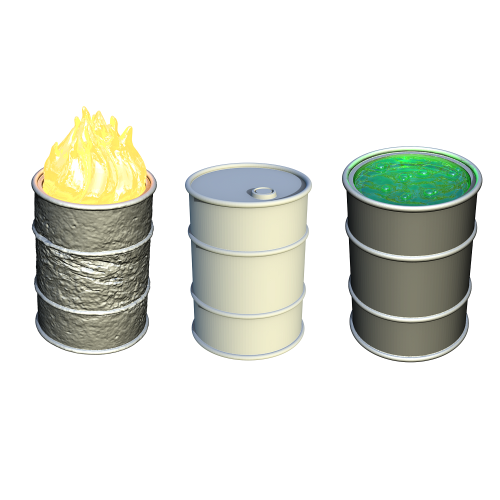 Led Metal Barrels (3 Variants)