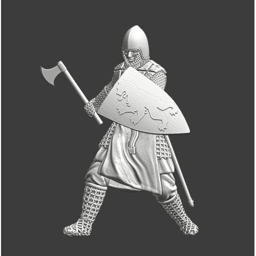 Medieval Guard With Axe - Advancing