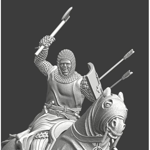 Leper Knight Mounted, Fighting With Axe