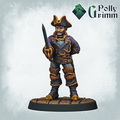 Tabletop Historic Miniature. Pirate Marine Set. Old Captain Admiral