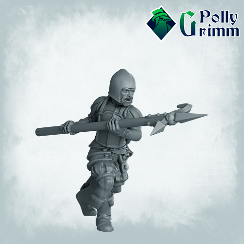 Fantasy And Historic Miniatures For Tabletop Games. Imperial Humans. Men At Arms, Spear-Man