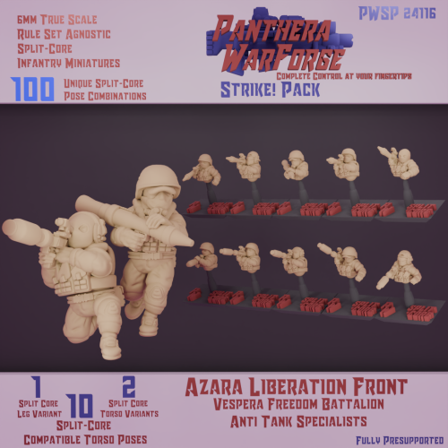 Alf Vespera Dom Battalion Anti Tank Infantry: Split-Core Strike Pack (6mm Real Scale)