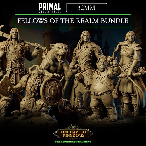 6 Miniatures - 32mm - Fellows Of The Realm Bundle - Uncharted Kingdoms