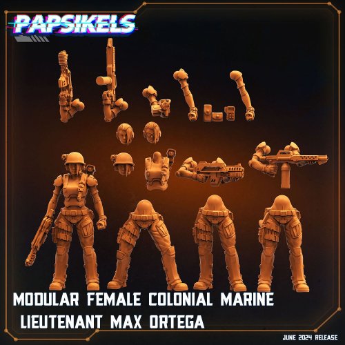 Modular Female Colonial Marine Lieutenant Max Ortega