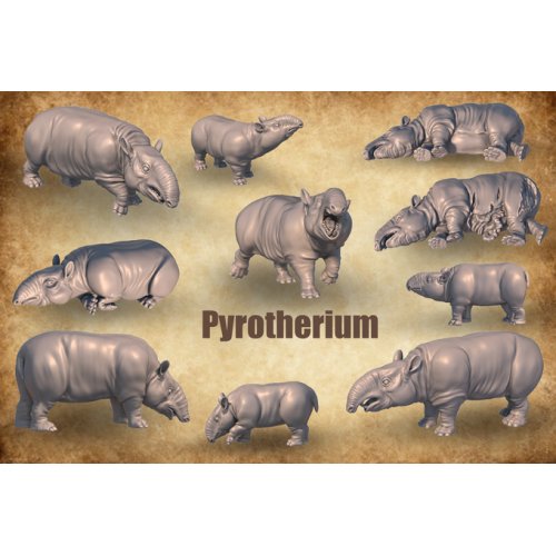 A Set Of Cute Pyrotheriums
