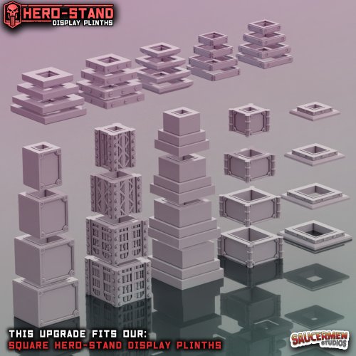 Hero-Stand Display Plinths – Base & Column Upgrade Pack 1 (Square)