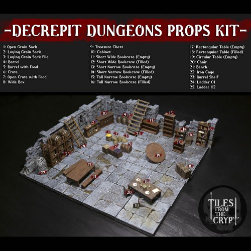 Decrepit Dungeons: Props Kit - Tiles From The Crypt