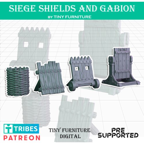 Siege Shields And A Gabion (Medieval Artillery)