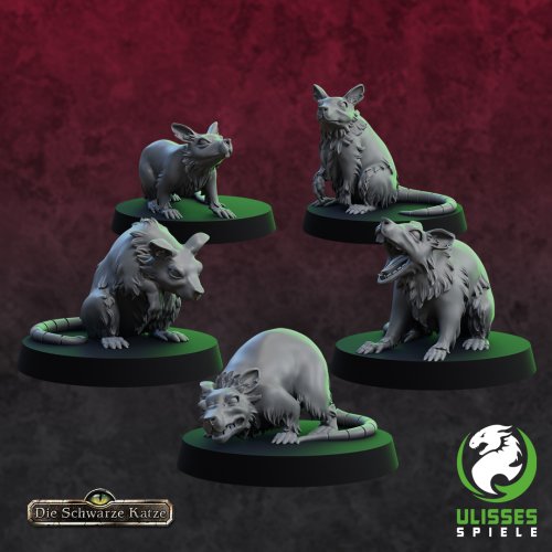 A Furry Tale - Giant Rat Pack (5) / Die Schwarze Katze - Riesenrattenrudel (5)